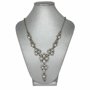 MONET The Bridal Collection Y-style Silver color Rhinestones Pearls Gorgeous NEW